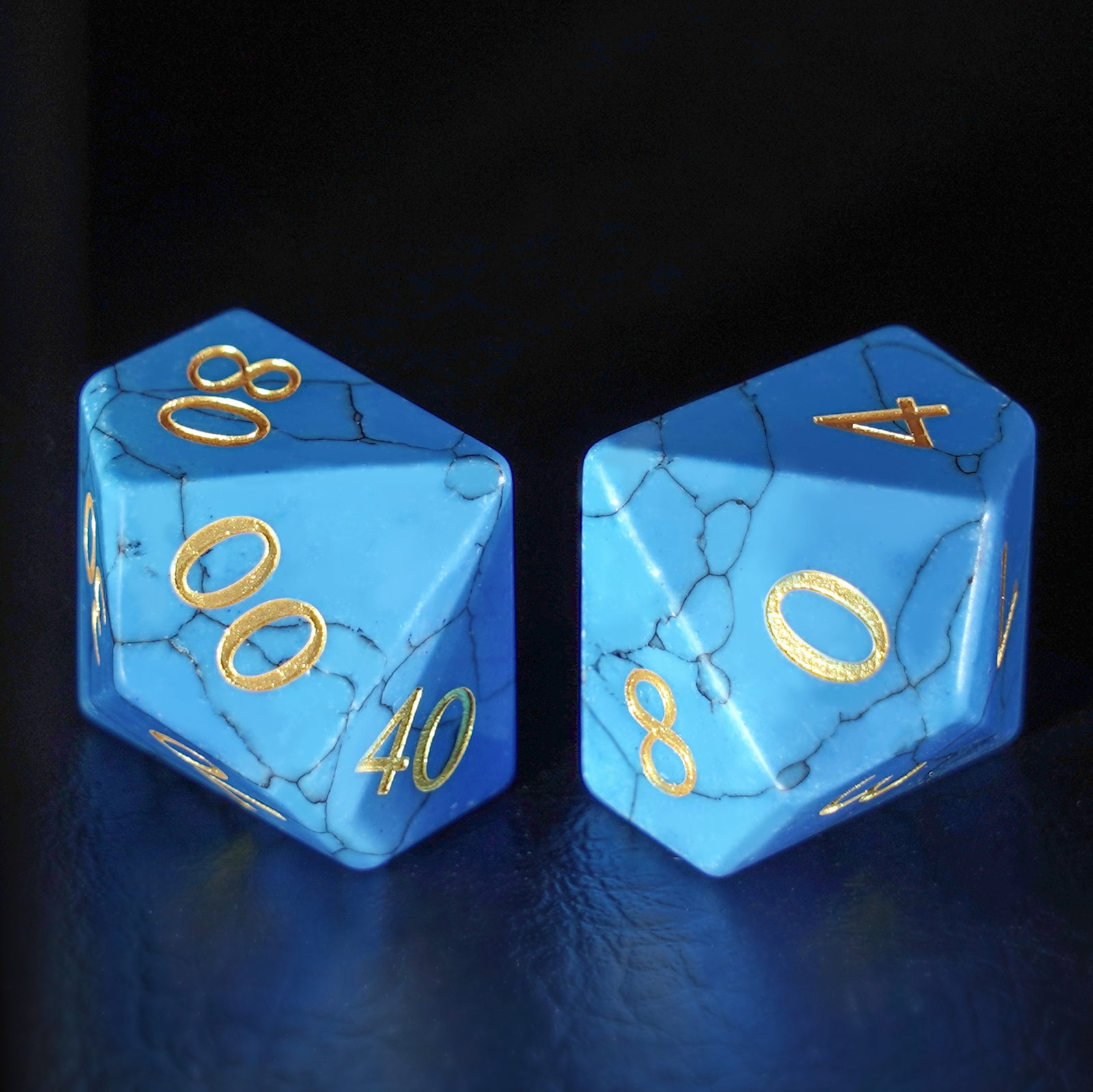 DragonStone Logo D&D Blue Turquoise Dice Set - DragonStone