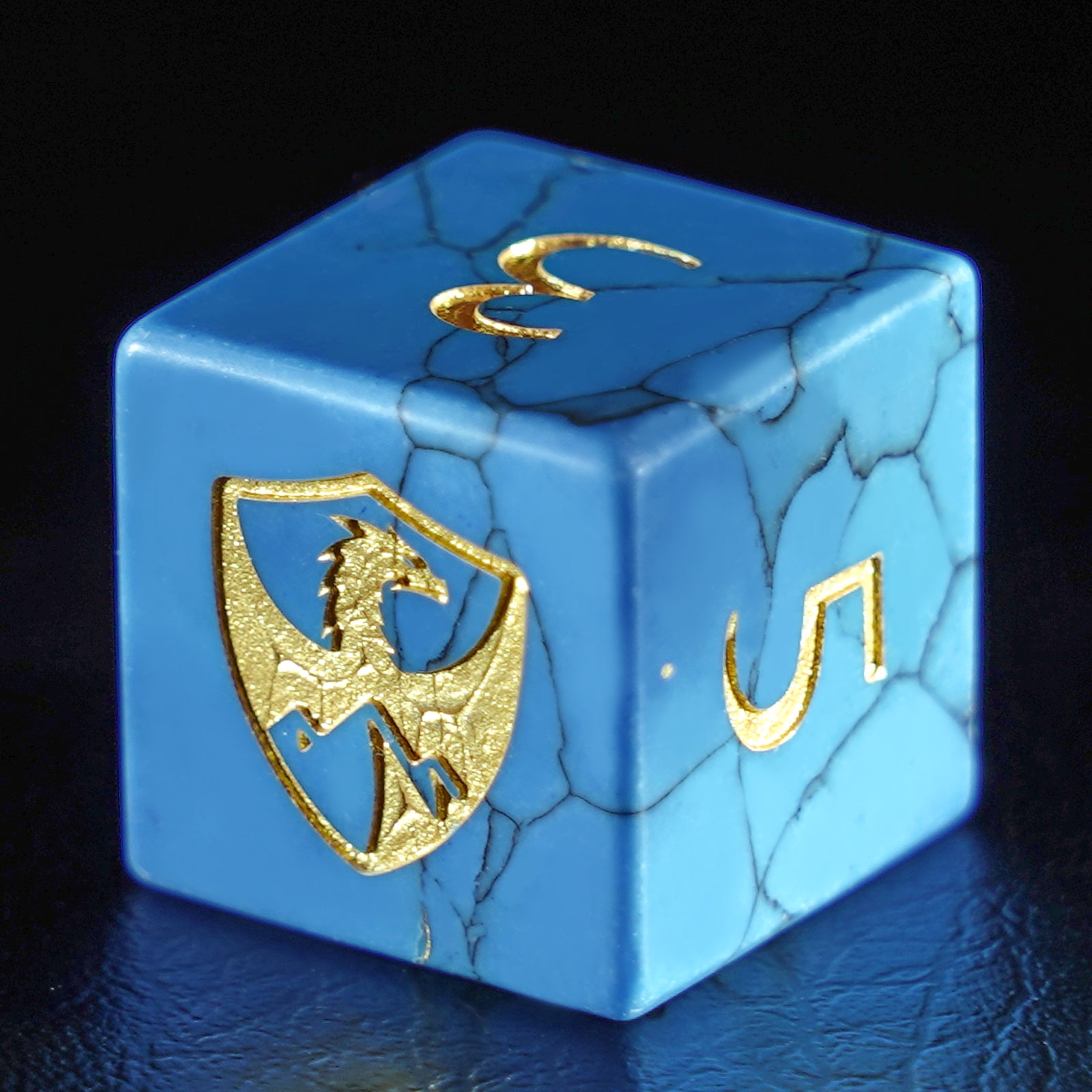DragonStone Logo D&D Blue Turquoise Dice Set - DragonStone