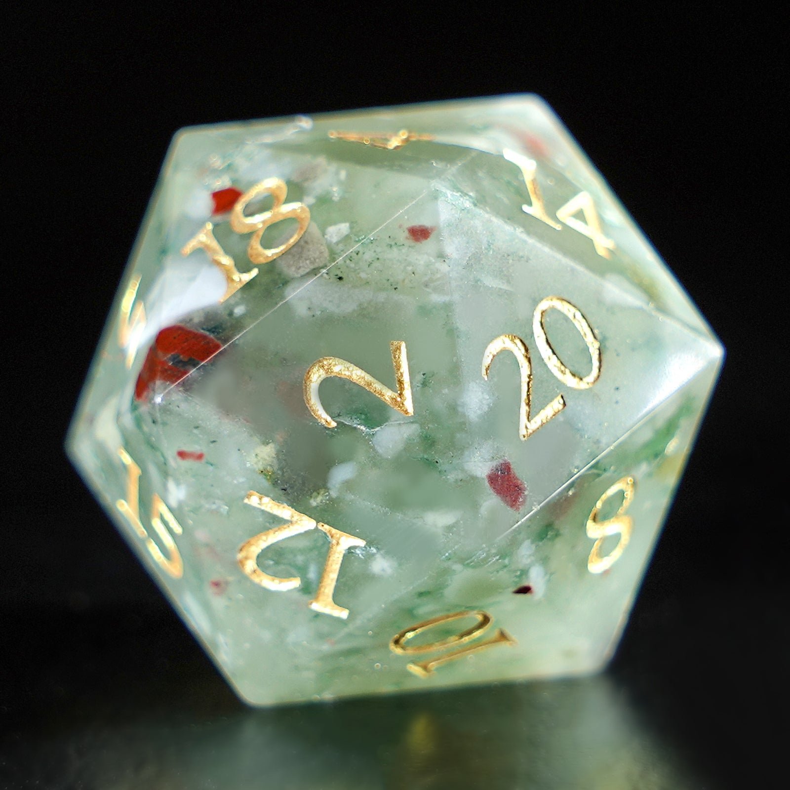 DragonStone Logo D&D Chinese Bloodstone Dice Set - DragonStone