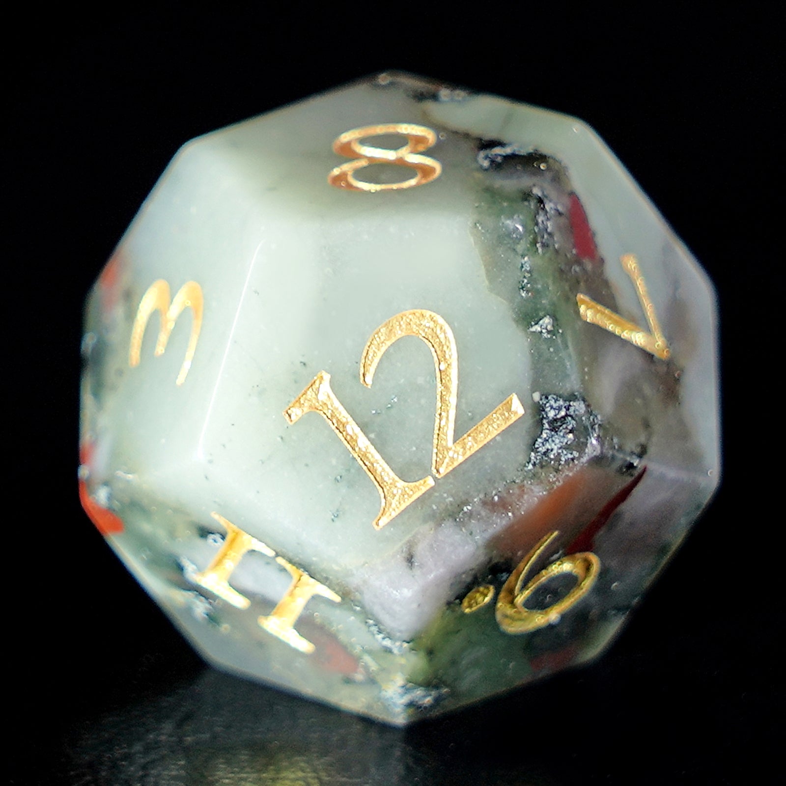 DragonStone Logo D&D Chinese Bloodstone Dice Set - DragonStone