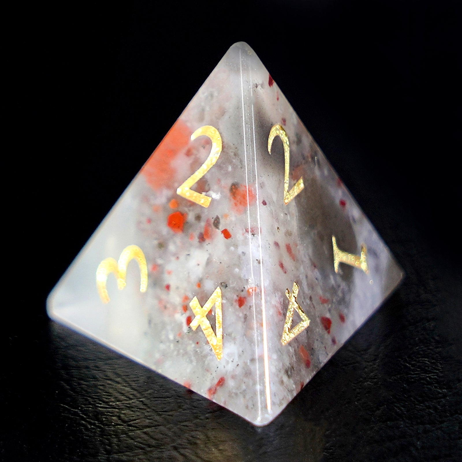 DragonStone Logo D&D Chinese Bloodstone Dice Set - DragonStone