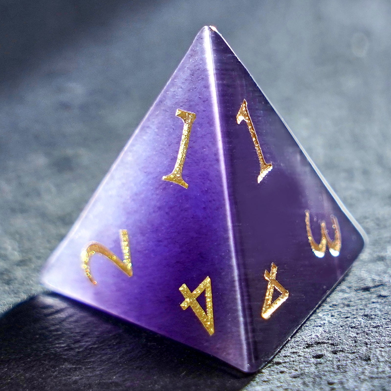 DragonStone Logo D&D Deep Purple Cat’s Eye Dice Set - DragonStone
