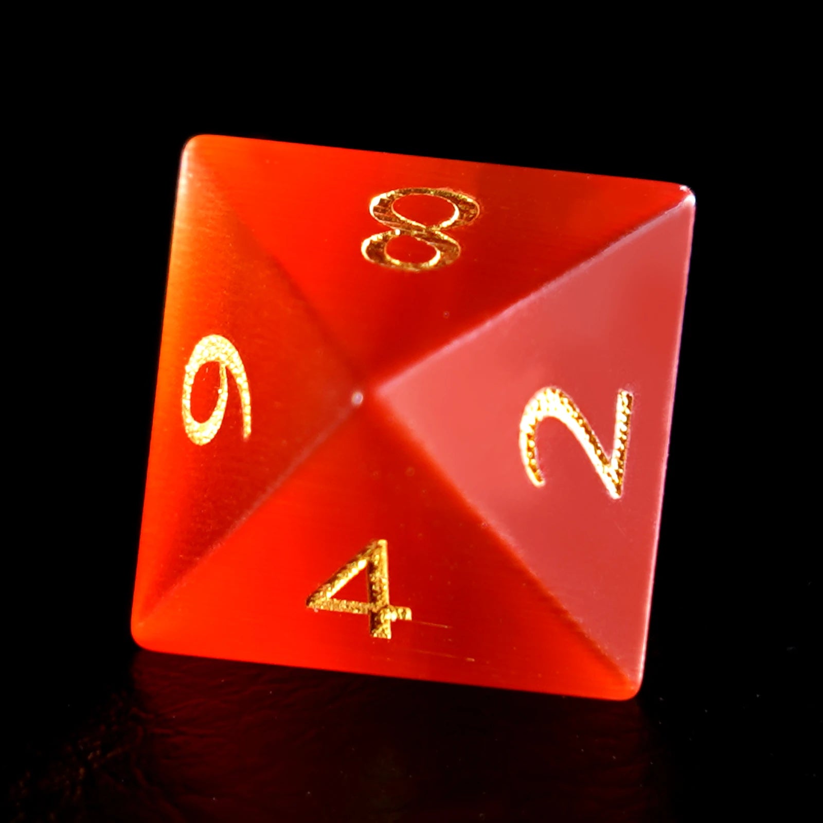 DragonStone Logo D&D Red Cat's Eye Gemstone Dice Set