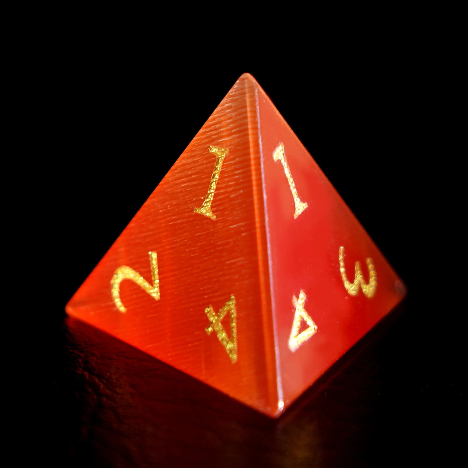 DragonStone Logo D&D Red Cat's Eye Gemstone Dice Set