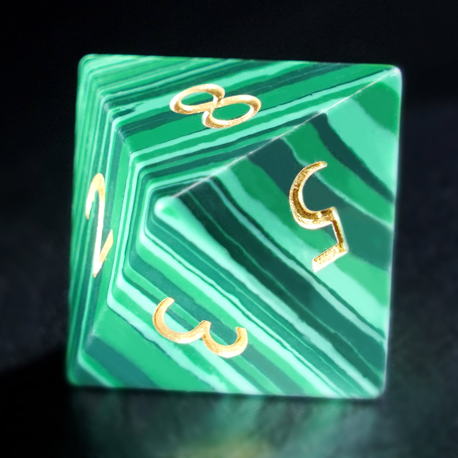 DragonStone Logo D&D Malachite Gemstone Dice Set - DragonStone