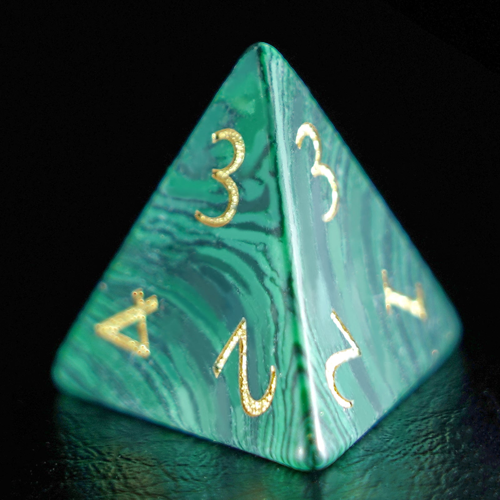 DragonStone Logo D&D Malachite Gemstone Dice Set - DragonStone
