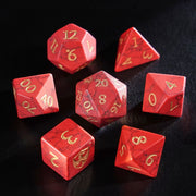 DragonStone Logo D&D Red Turquoise Dice Set - DragonStone