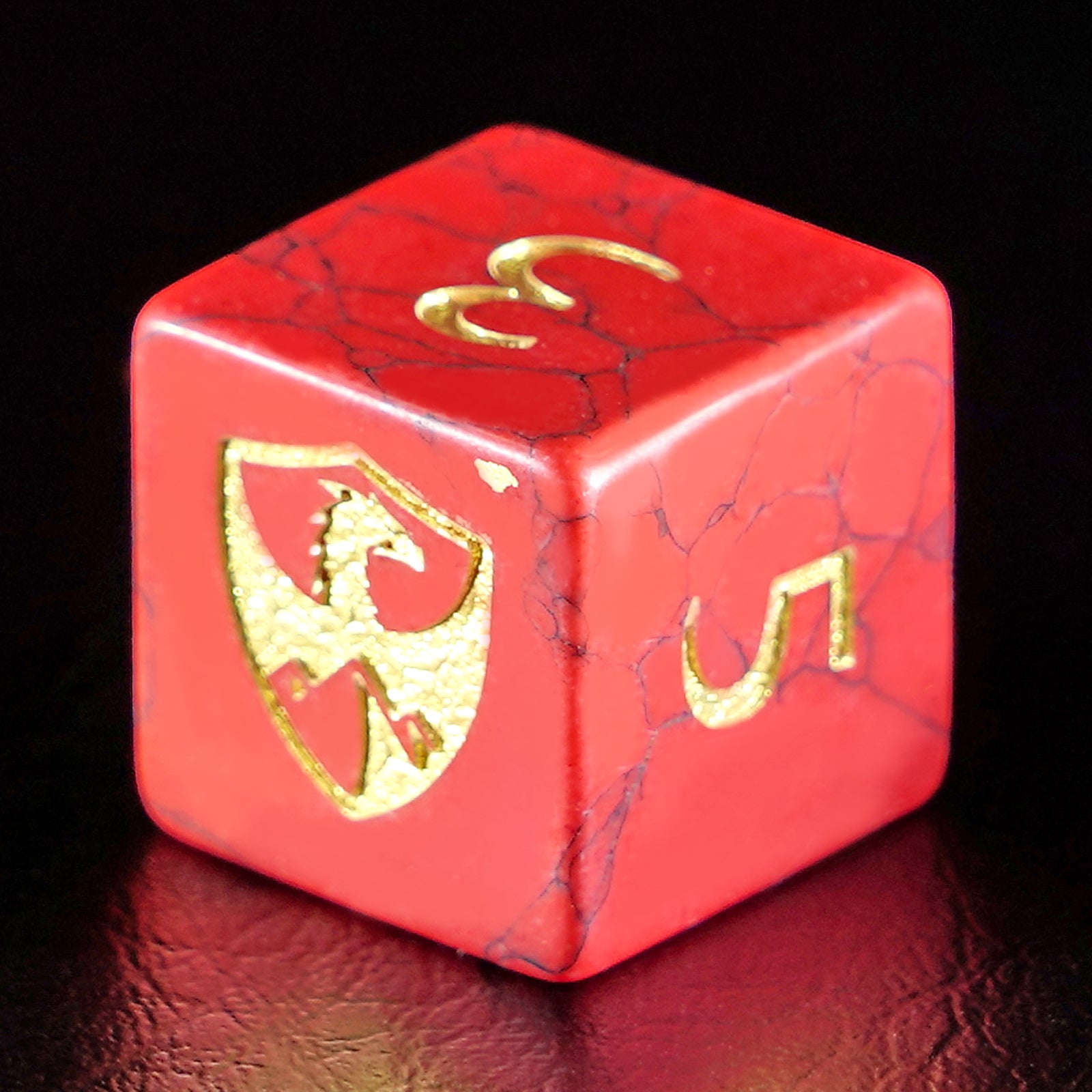 DragonStone Logo D&D Red Turquoise Dice Set - DragonStone