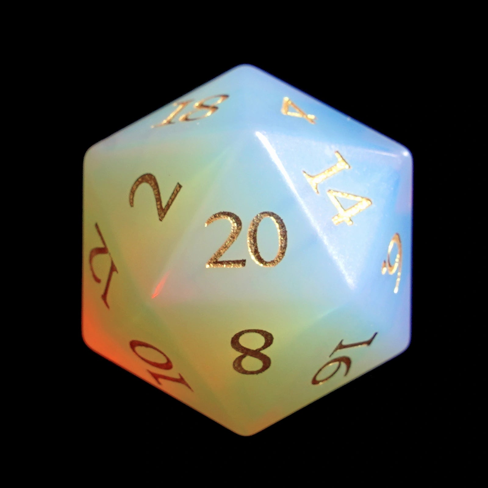 DragonStone Logo D&D Opal Engraved Gemstone Dice Set - DragonStone
