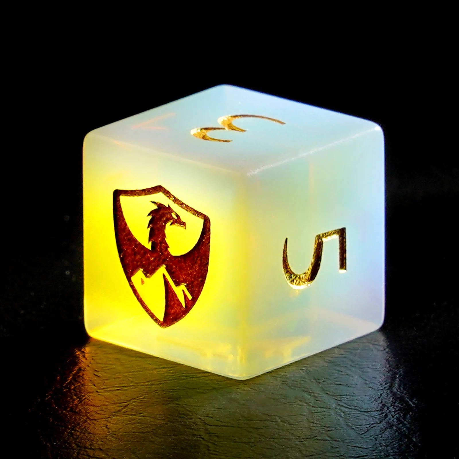 DragonStone Logo D&D Opal Engraved Gemstone Dice Set