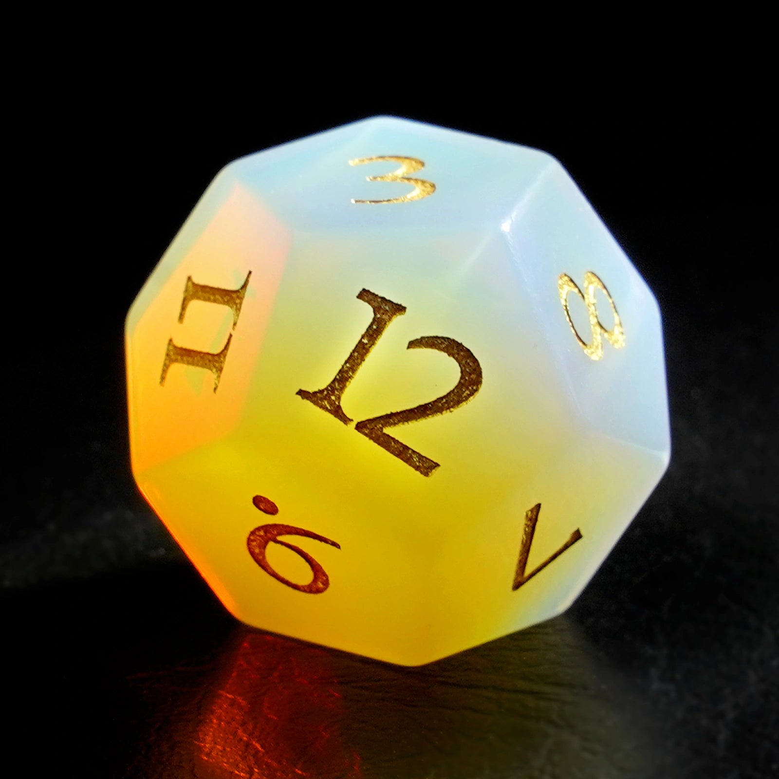 DragonStone Logo D&D Opal Engraved Gemstone Dice Set