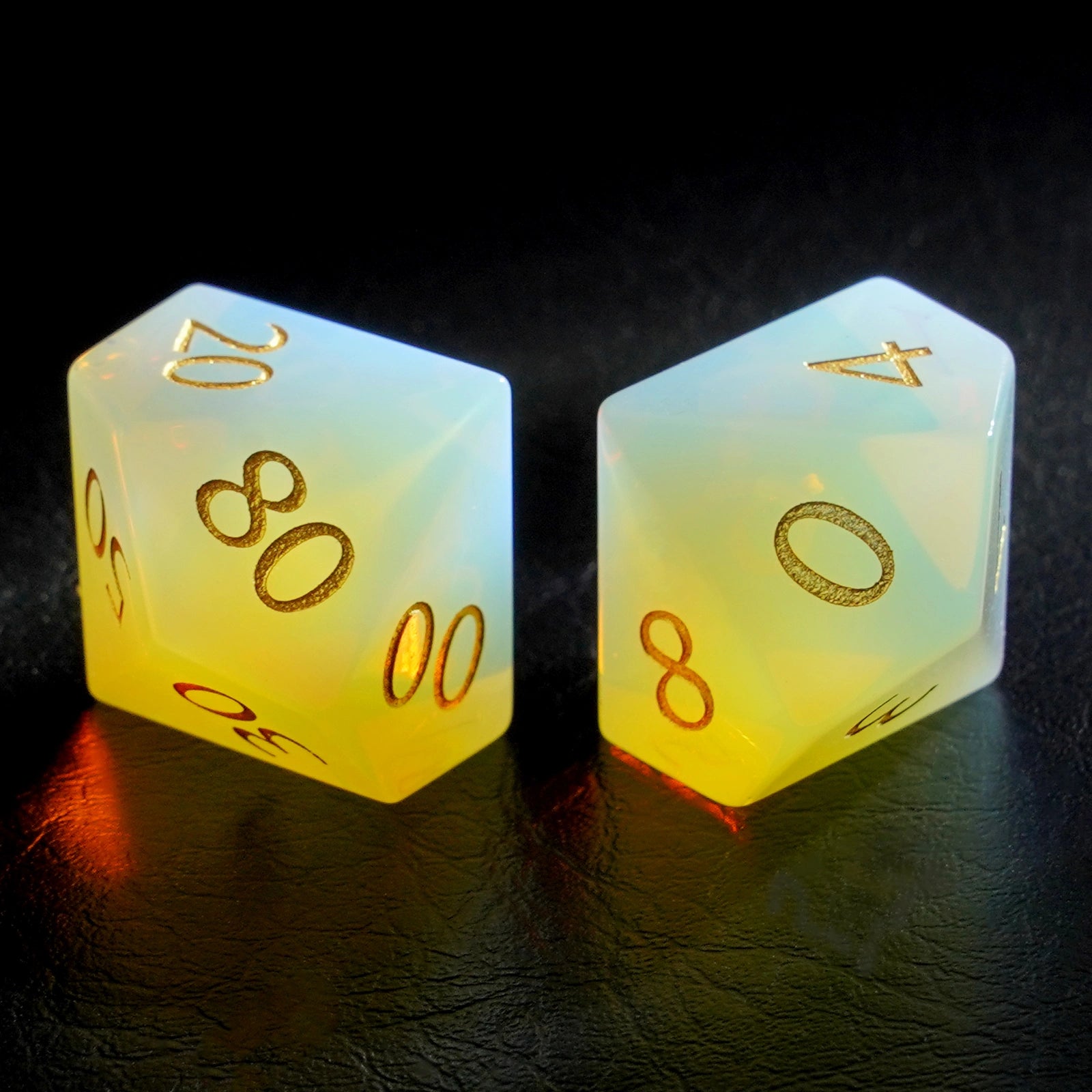DragonStone Logo D&D Opal Engraved Gemstone Dice Set