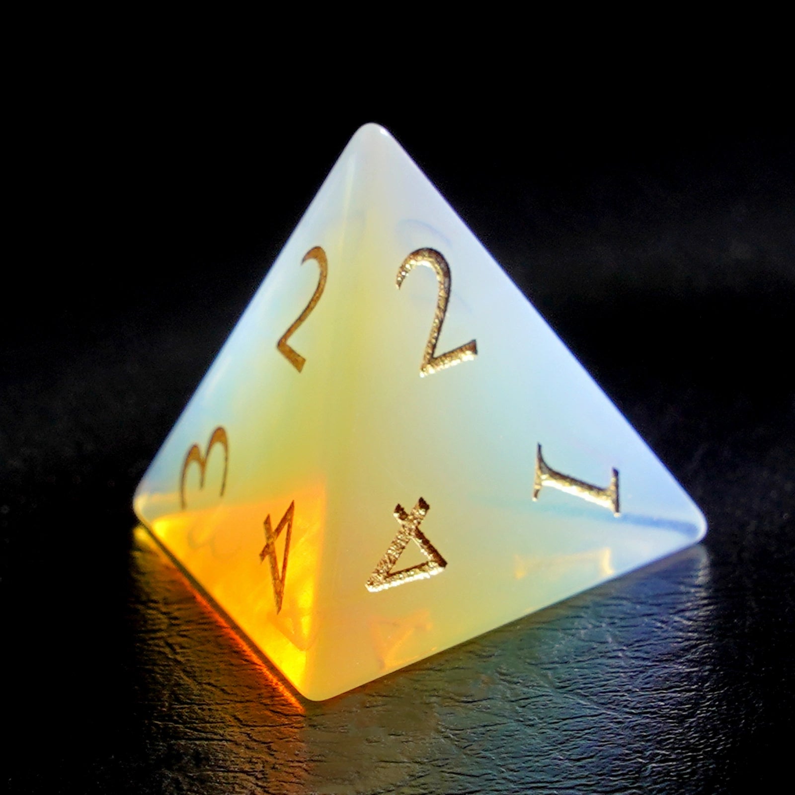DragonStone Logo D&D Opal Engraved Gemstone Dice Set