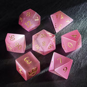 DragonStone Logo D&D Pink Cat's Eye Dice Set - DragonStone