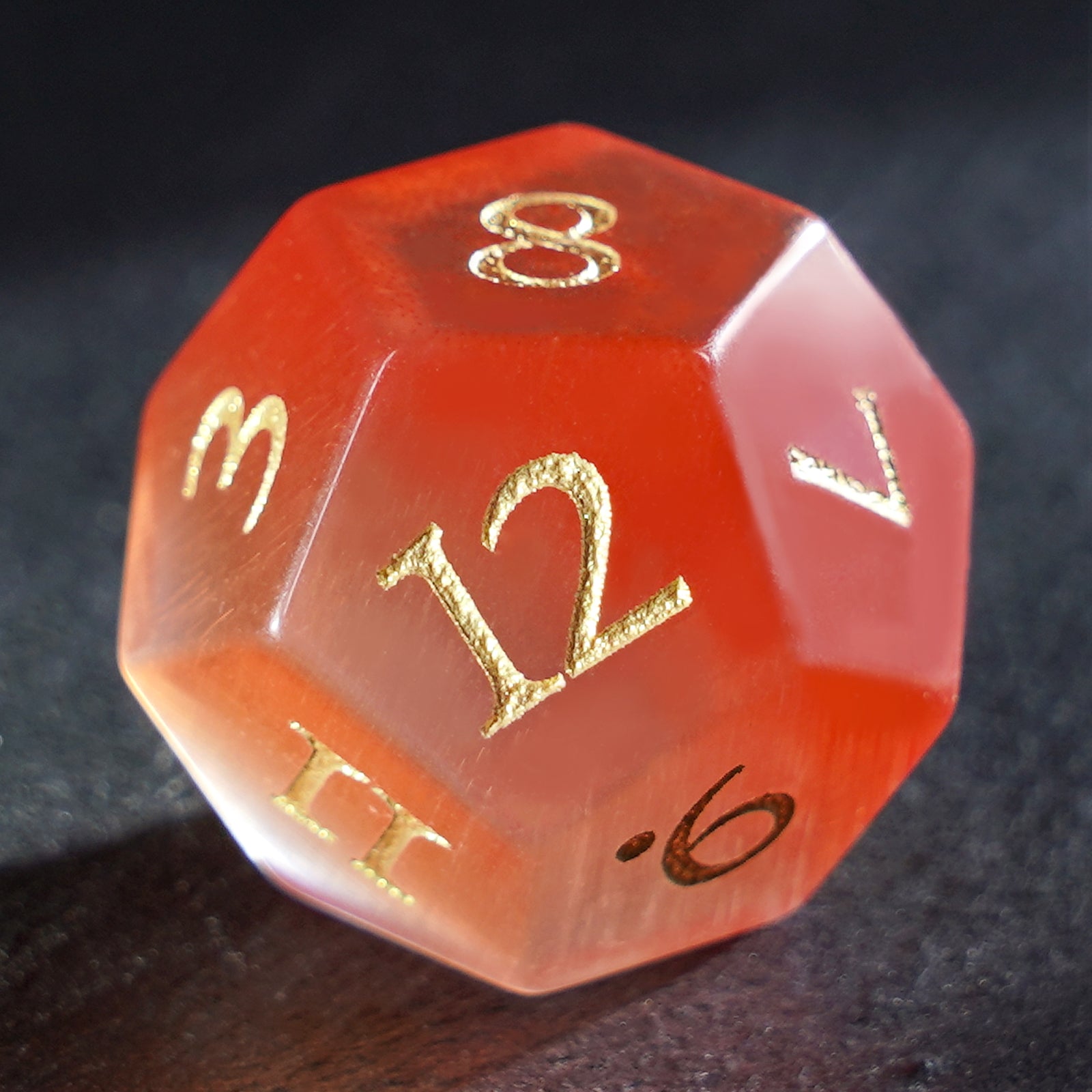 DragonStone Logo D&D Red and White Cat's Eye Dice Set - DragonStone