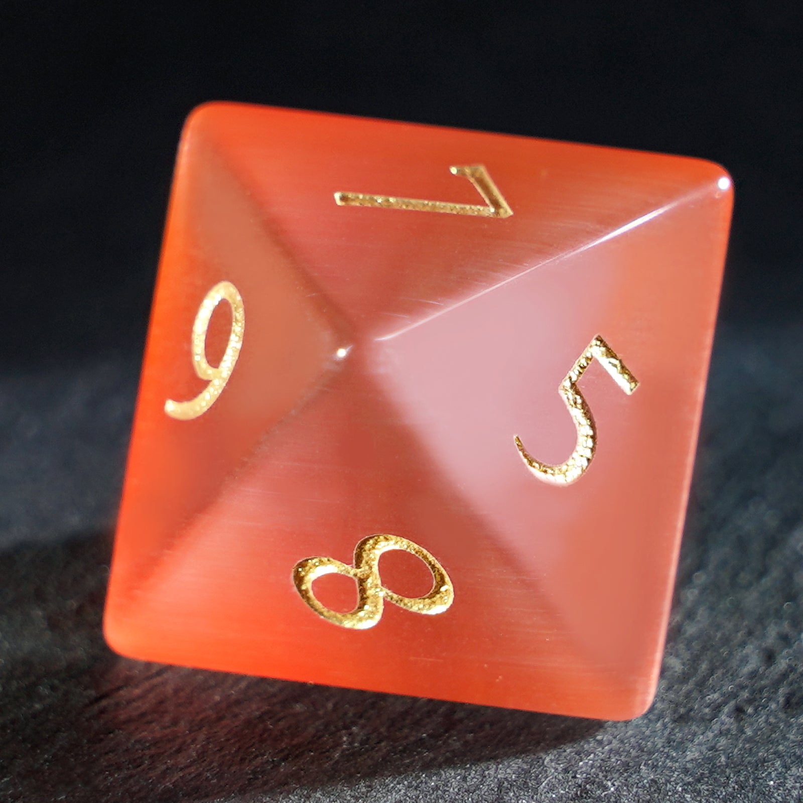 DragonStone Logo D&D Red and White Cat's Eye Dice Set - DragonStone