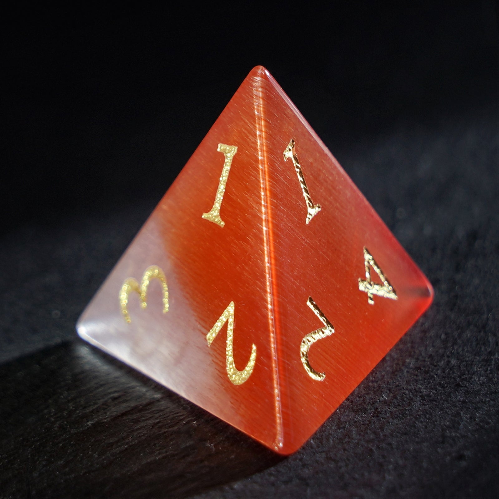 DragonStone Logo D&D Red and White Cat's Eye Dice Set - DragonStone