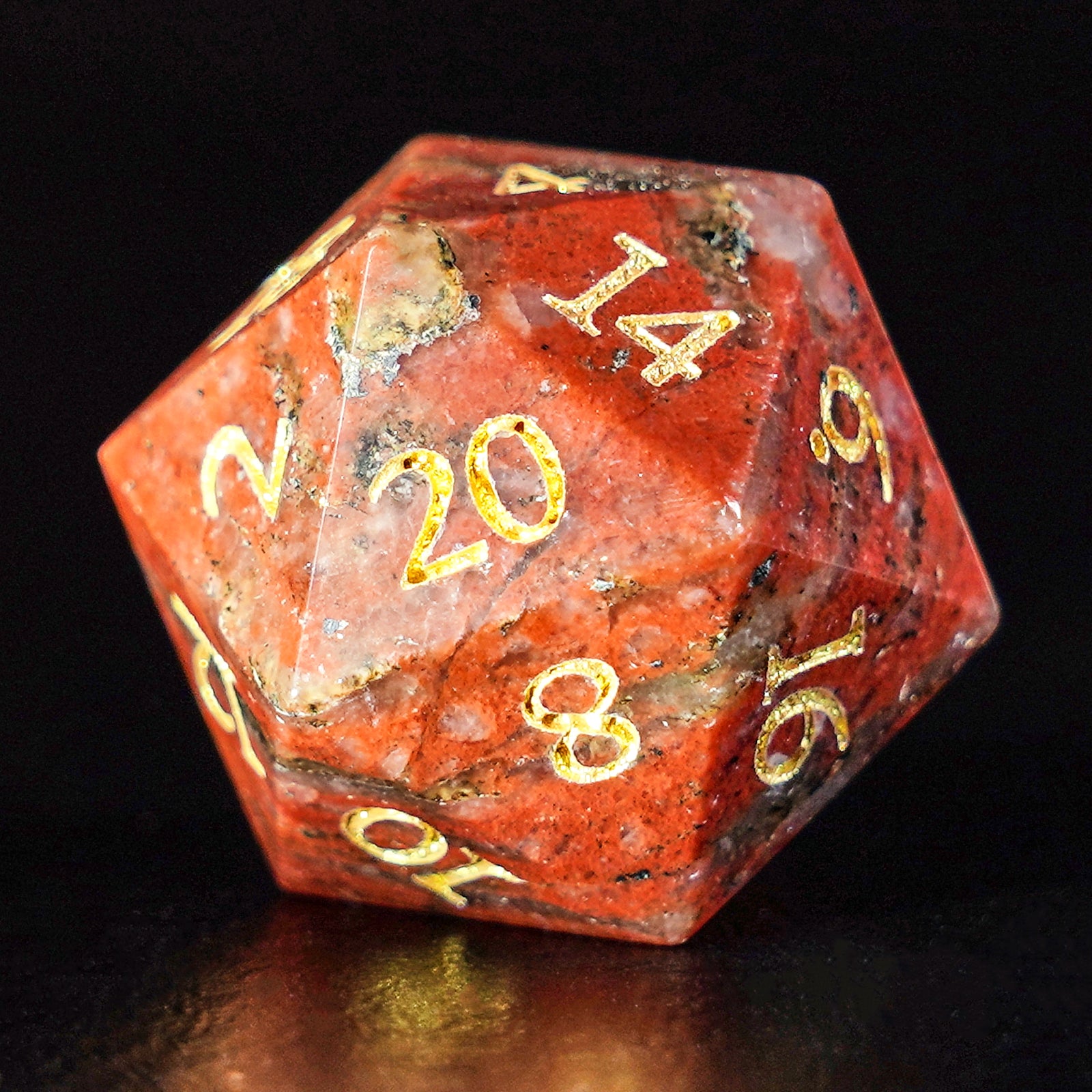 DragonStone Logo D&D Red Granite Dice Set - DragonStone