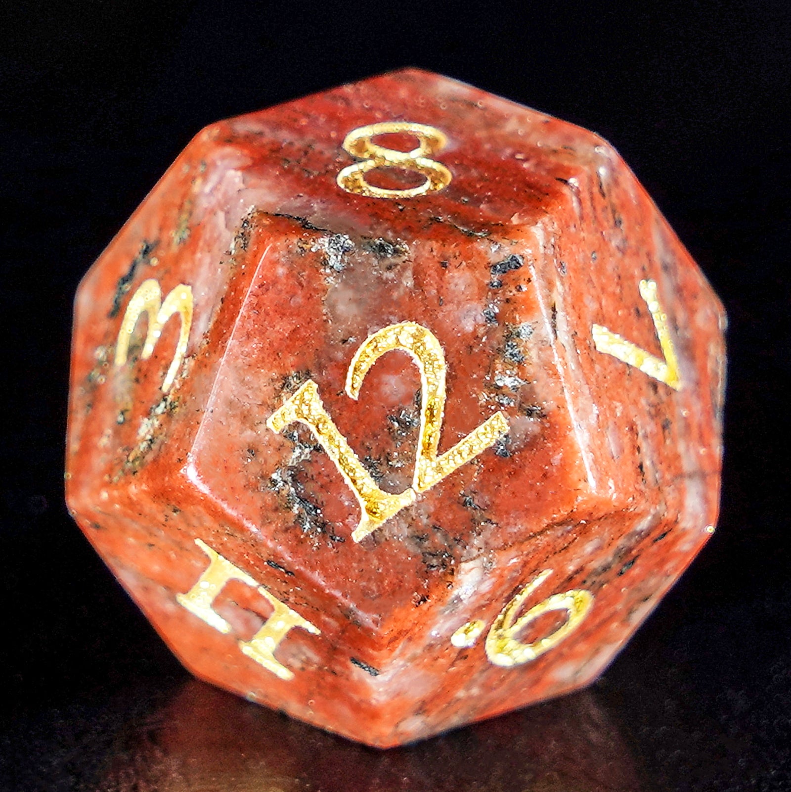 DragonStone Logo D&D Red Granite Dice Set - DragonStone