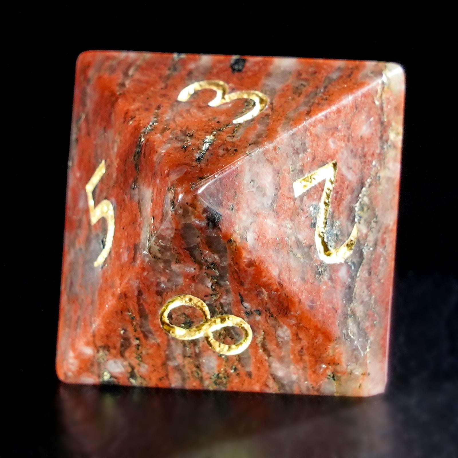 DragonStone Logo D&D Red Granite Dice Set - DragonStone