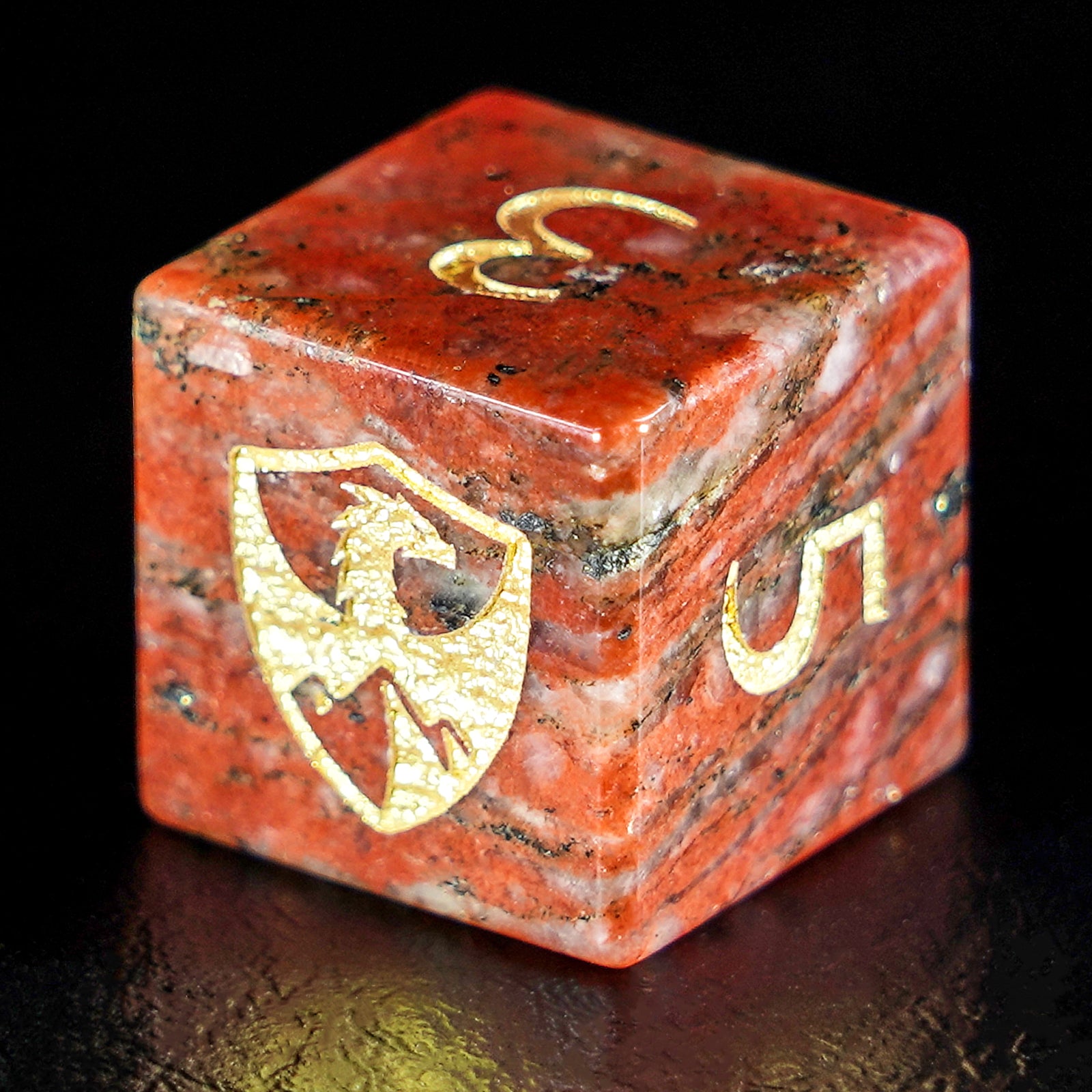 DragonStone Logo D&D Red Granite Dice Set - DragonStone