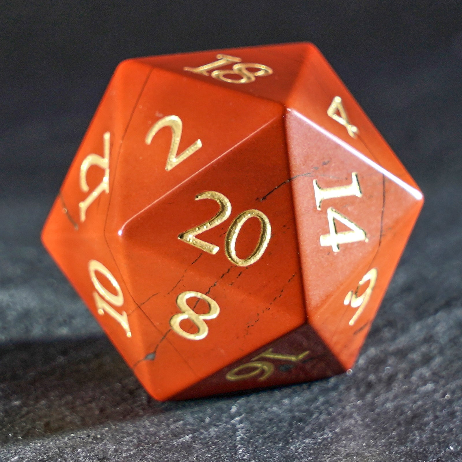 DragonStone Logo D&D South African Red Jasper Dice Set - DragonStone