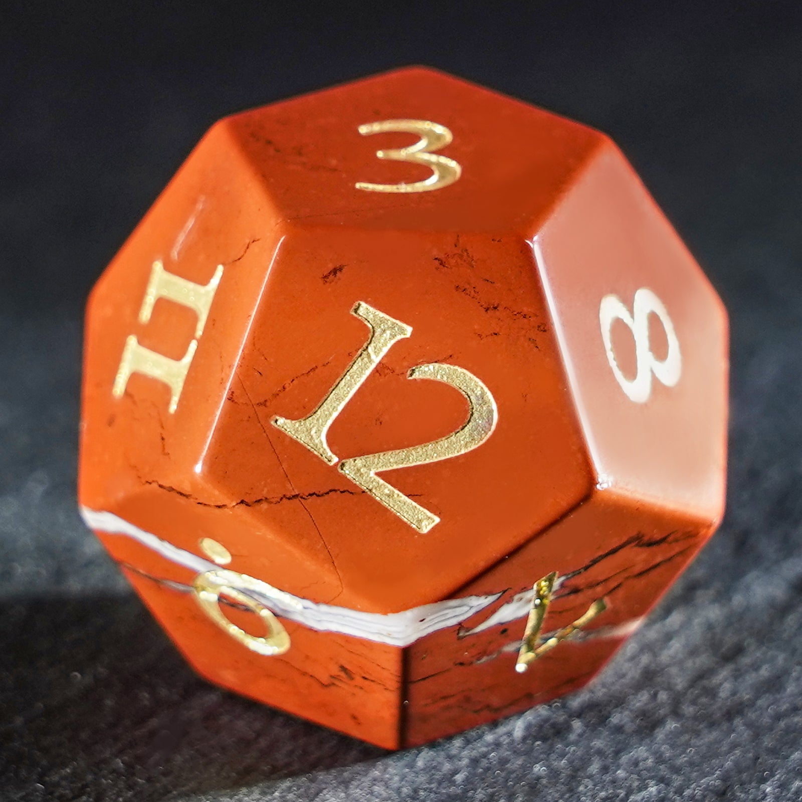 DragonStone Logo D&D South African Red Jasper Dice Set - DragonStone