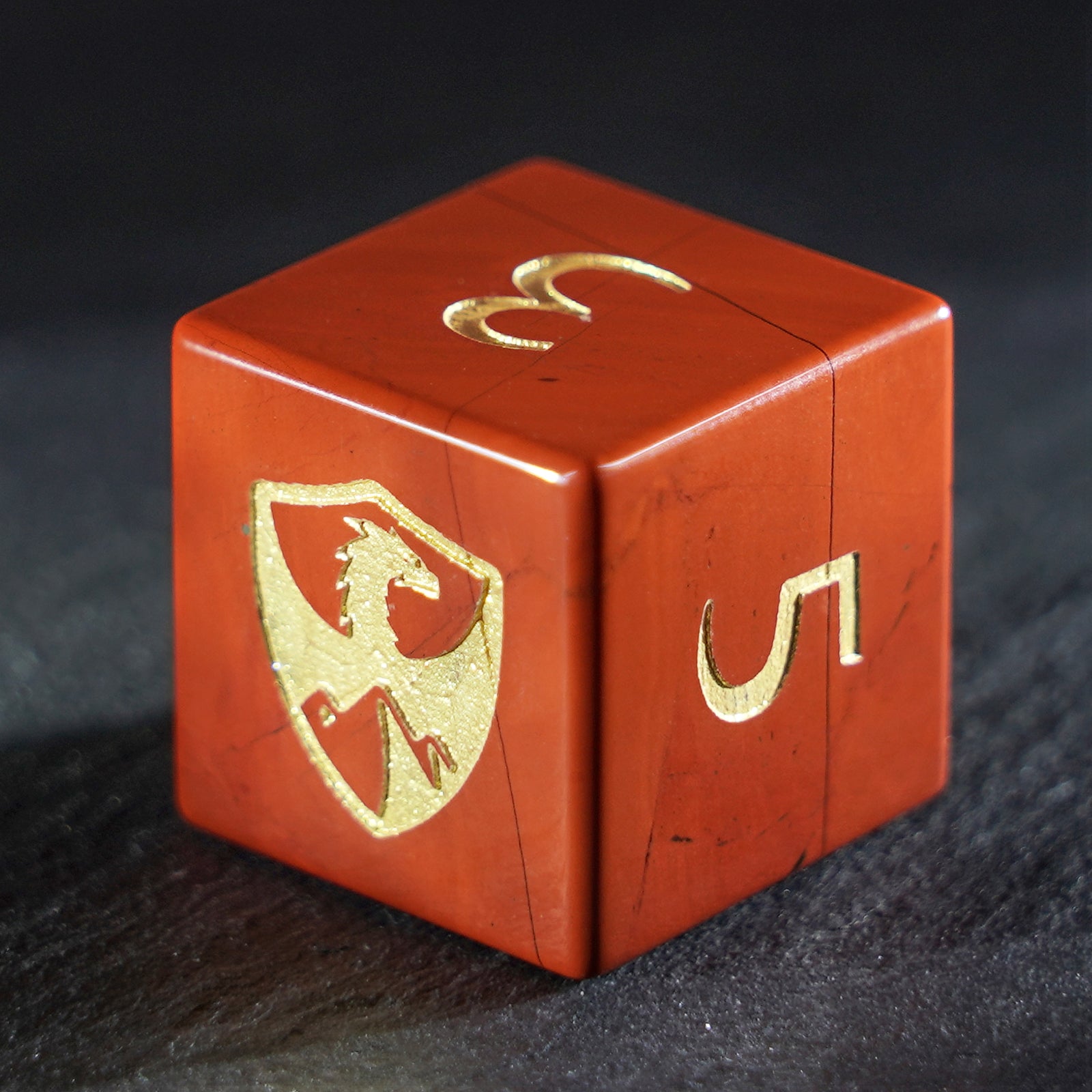 DragonStone Logo D&D South African Red Jasper Dice Set - DragonStone