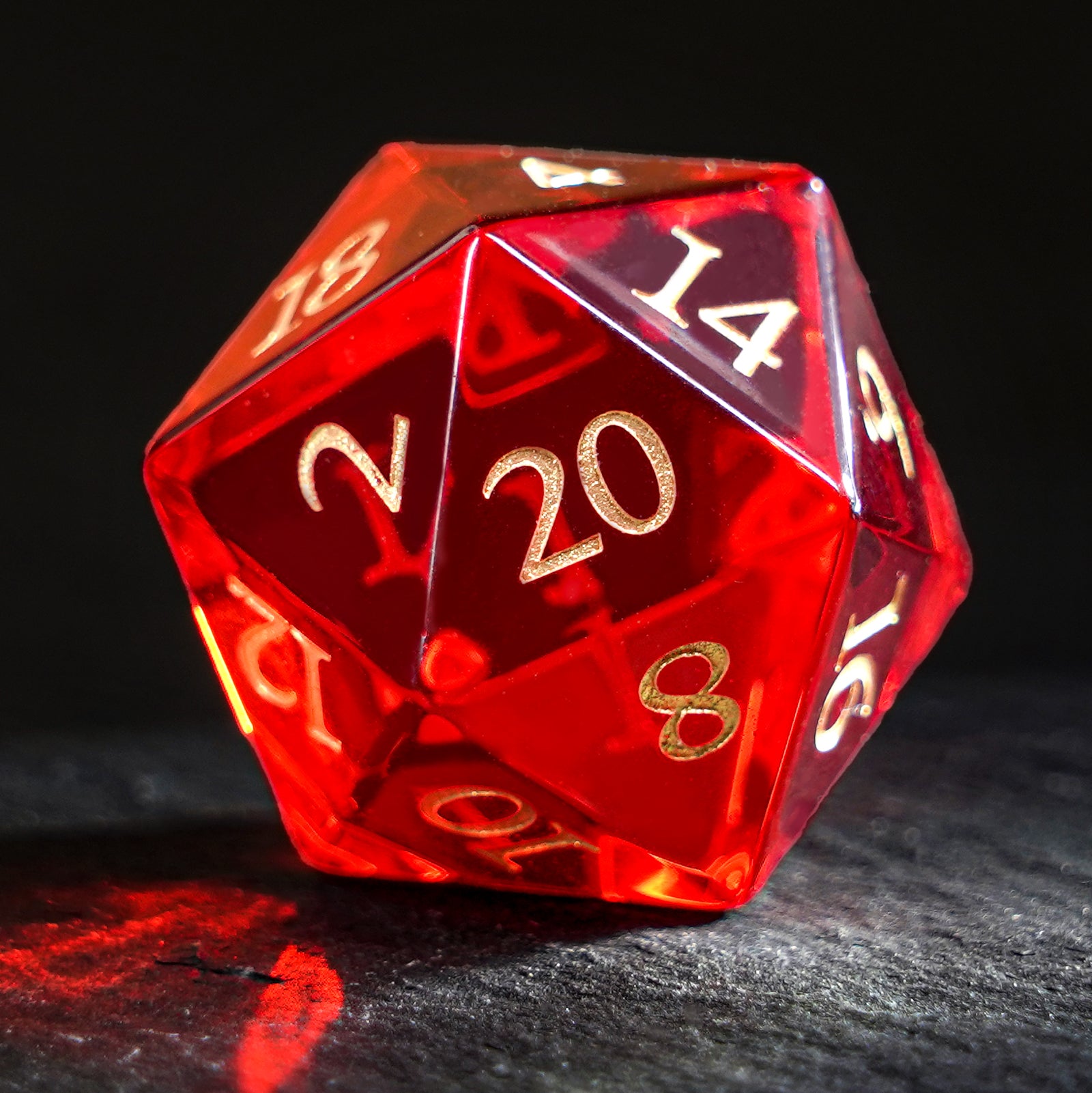DragonStone Logo D&D Red Zircon Dice Set - DragonStone