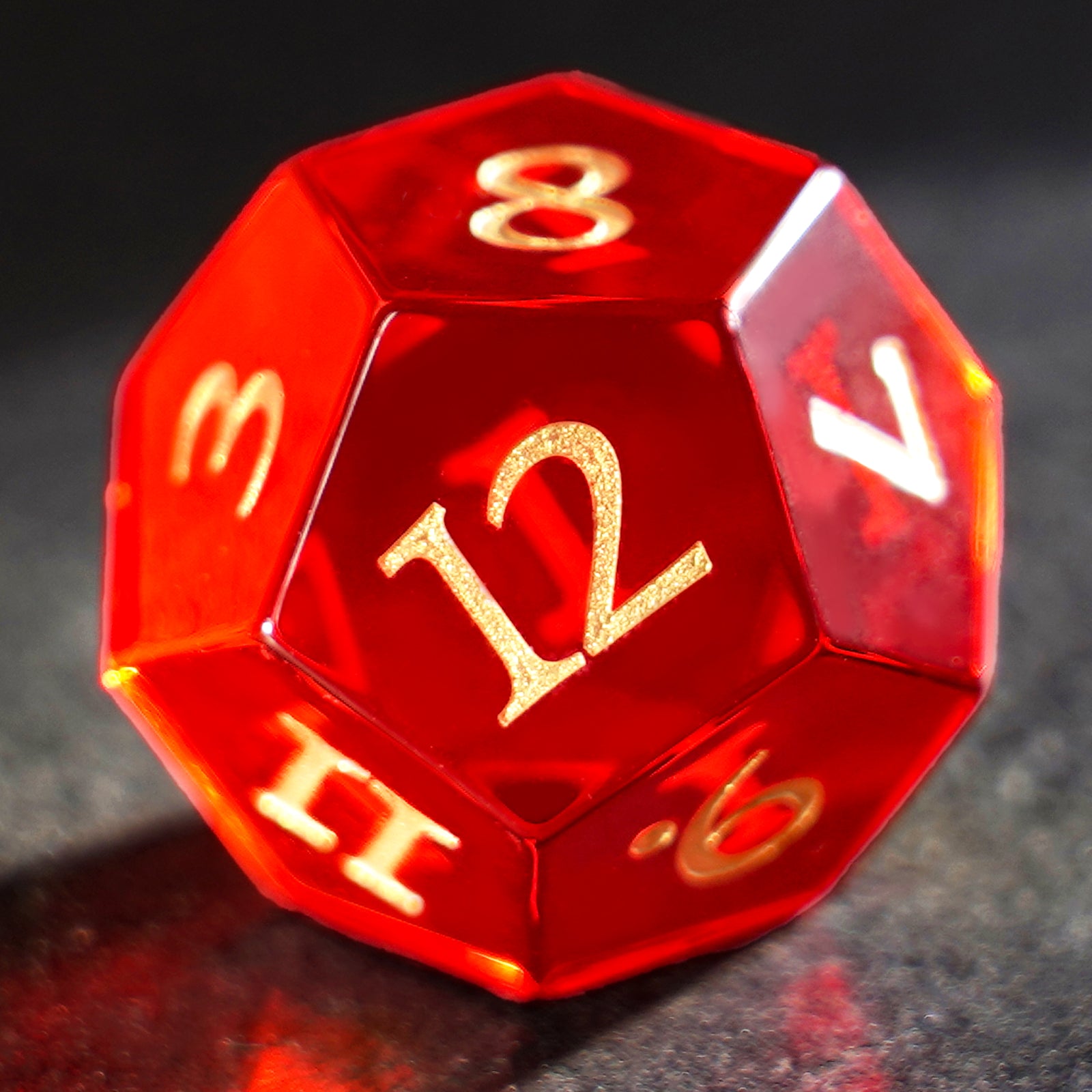 DragonStone Logo D&D Red Zircon Dice Set - DragonStone