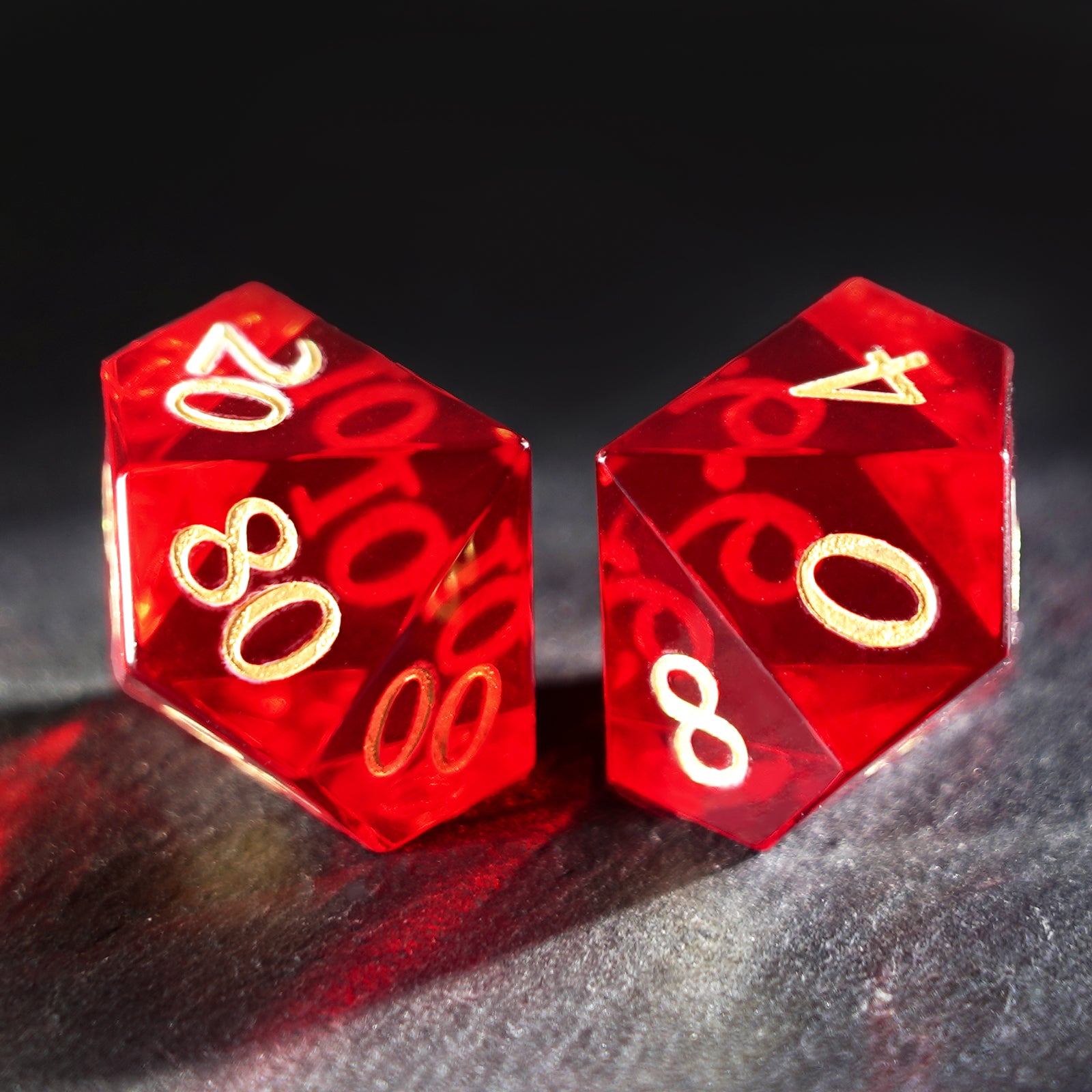 DragonStone Logo D&D Red Zircon Dice Set - DragonStone