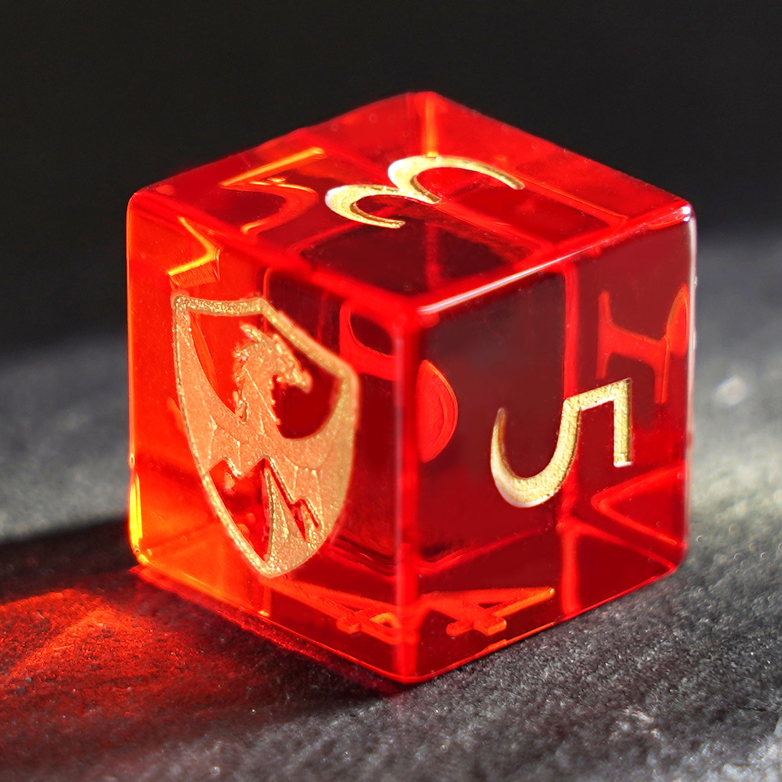 DragonStone Logo D&D Red Zircon Dice Set - DragonStone