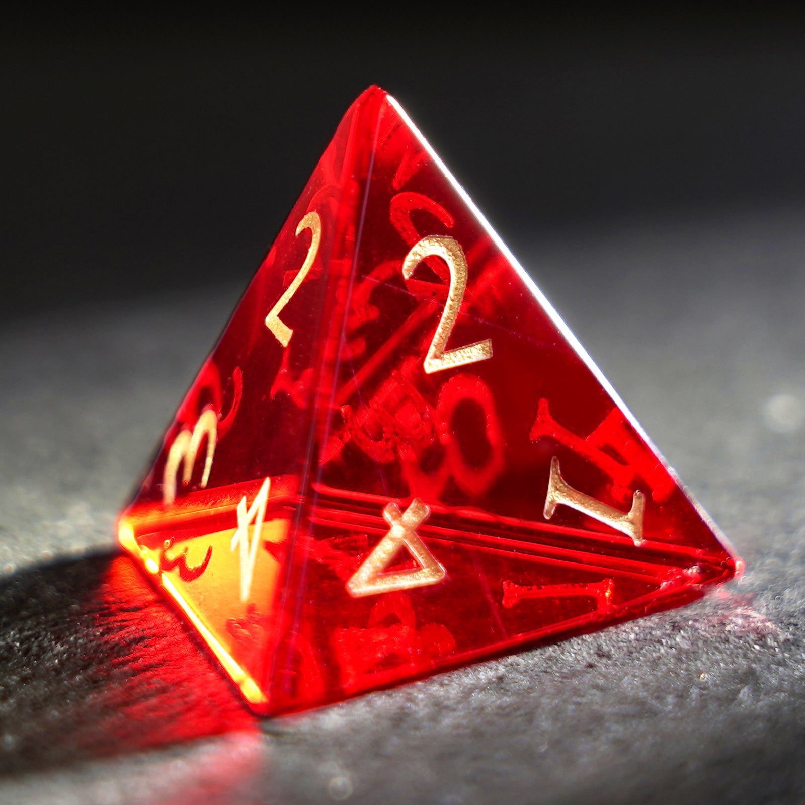 DragonStone Logo D&D Red Zircon Dice Set - DragonStone