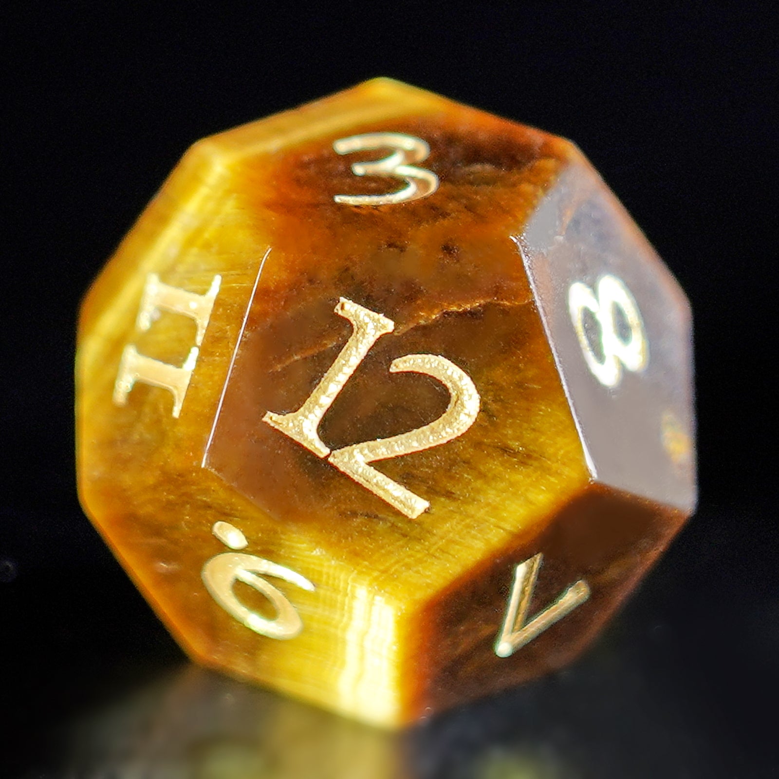 DragonStone Logo D&D Tiger’s Eye Dice Set - DragonStone