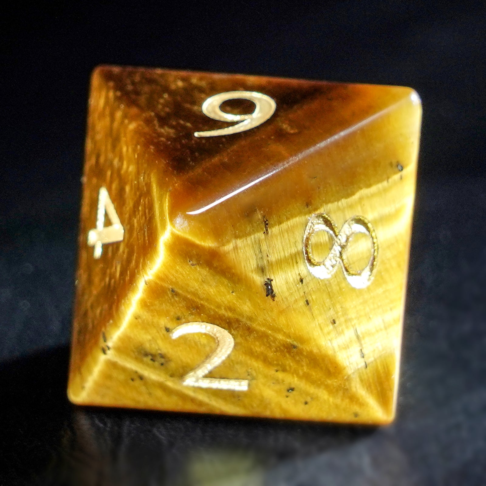 DragonStone Logo D&D Tiger’s Eye Dice Set - DragonStone