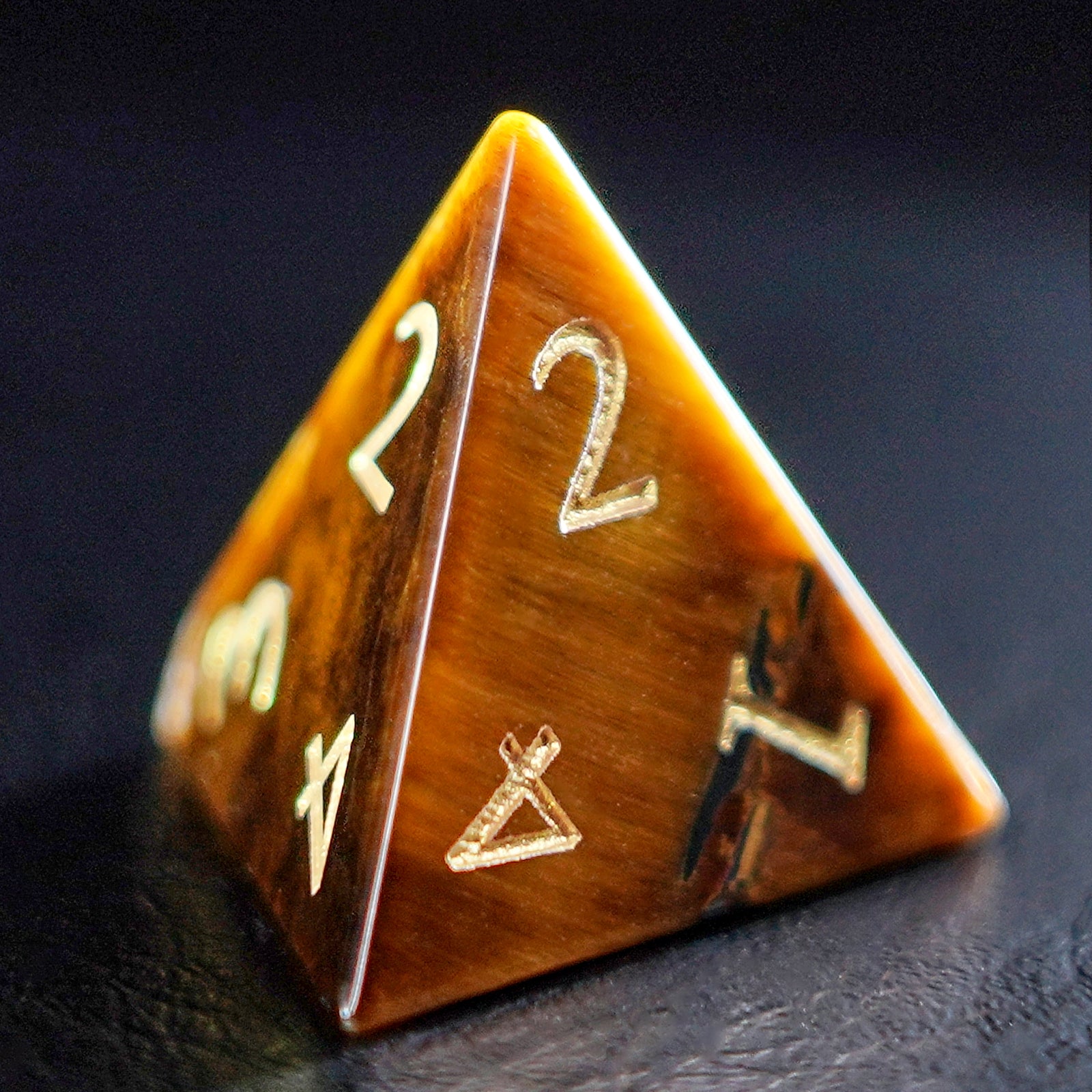 DragonStone Logo D&D Tiger’s Eye Dice Set - DragonStone