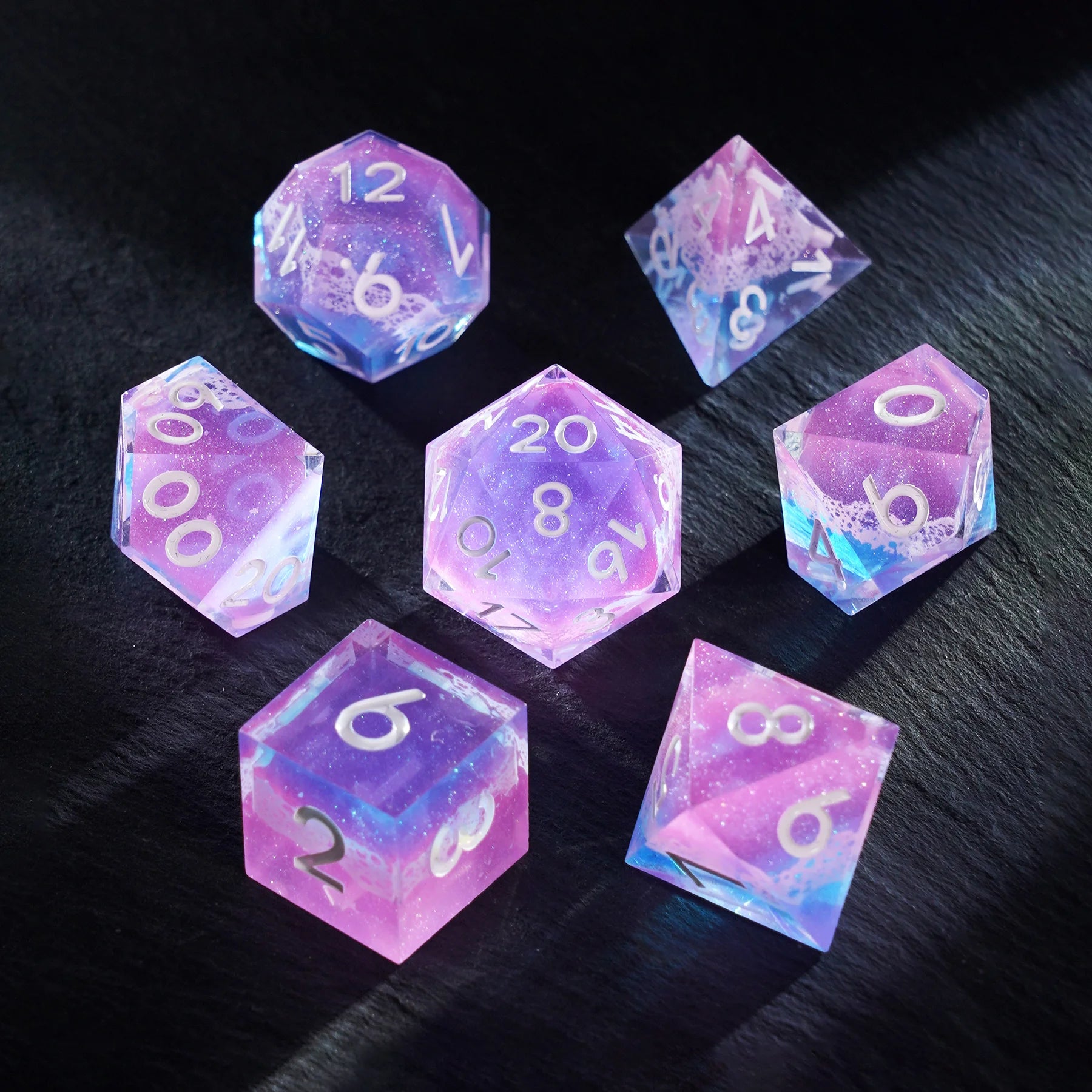 Pink Holiday Resin Dice Set