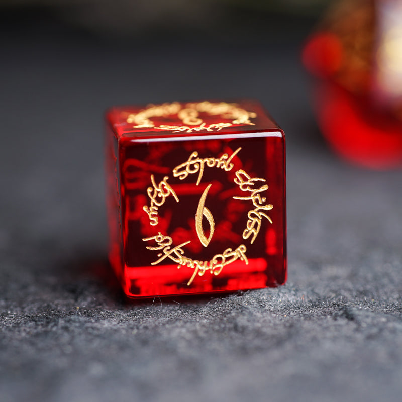 DragonStone D&D Scarlet Witch Garnet Dice Set