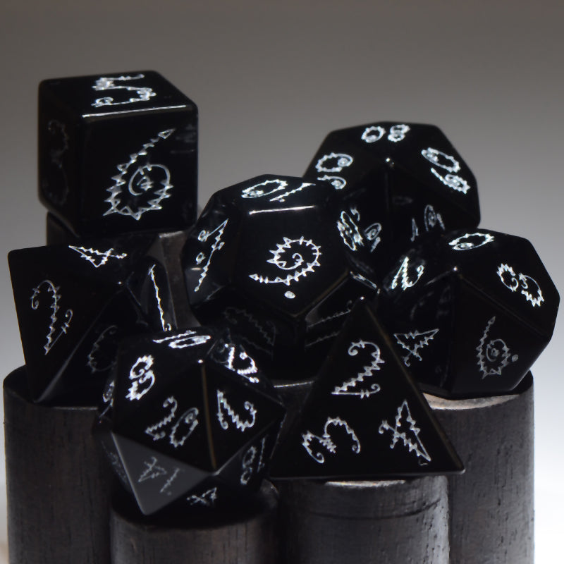 DragonStone D&D Patch Obsidian Dice Set