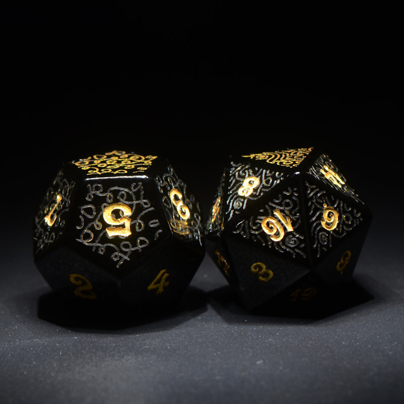 DragonStone D&D Kishar-Lin Obsidian Dice Set