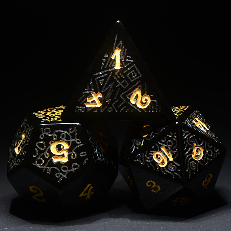 DragonStone D&D Kishar-Lin Obsidian Dice Set