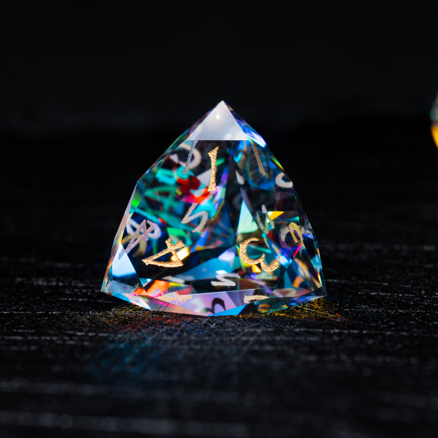 DragonStone D&D Multi-faceted Prism Glass Engraved Dice Set