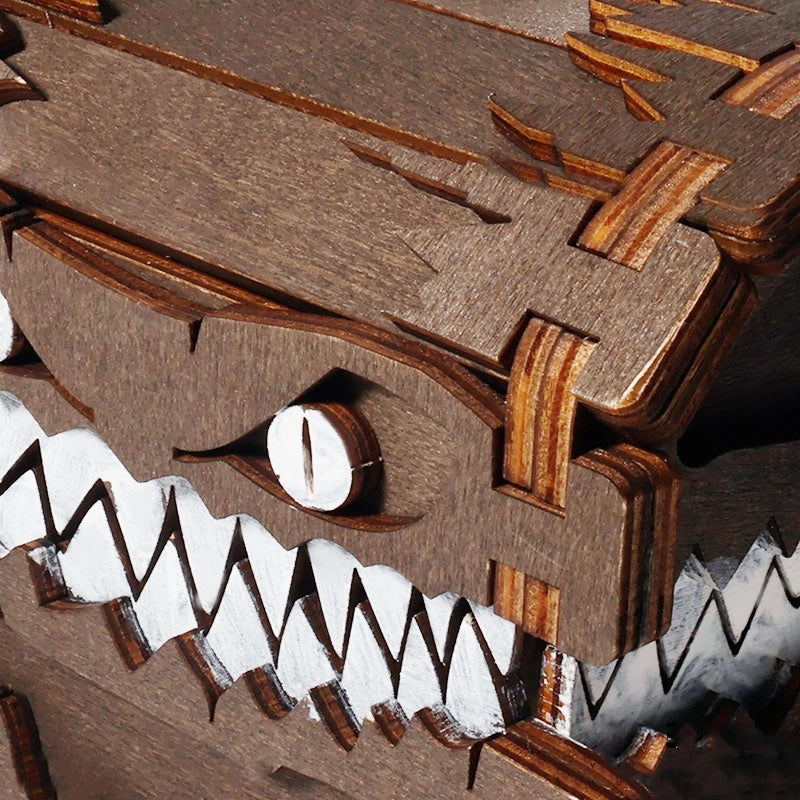 "Beware of Bites!” Monster Treasure Chest Wooden Storage Box