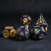 Celestial Palace · Starwish · Blue Sandstone Engraved Gemstone Dice Set