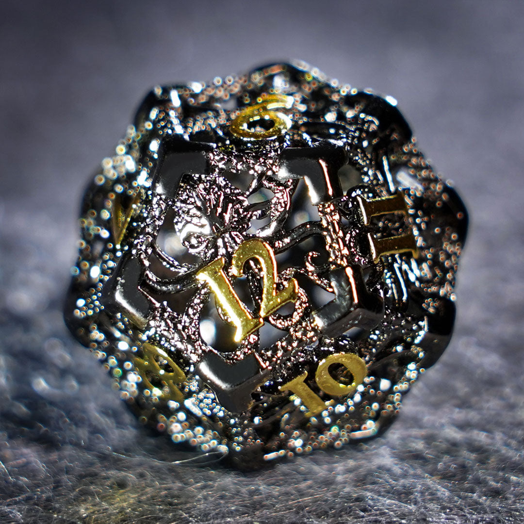 Cthulhu Gold Hollowed Metal Dice