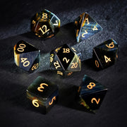 Azure Tiger Eye Gemstone Dice Set