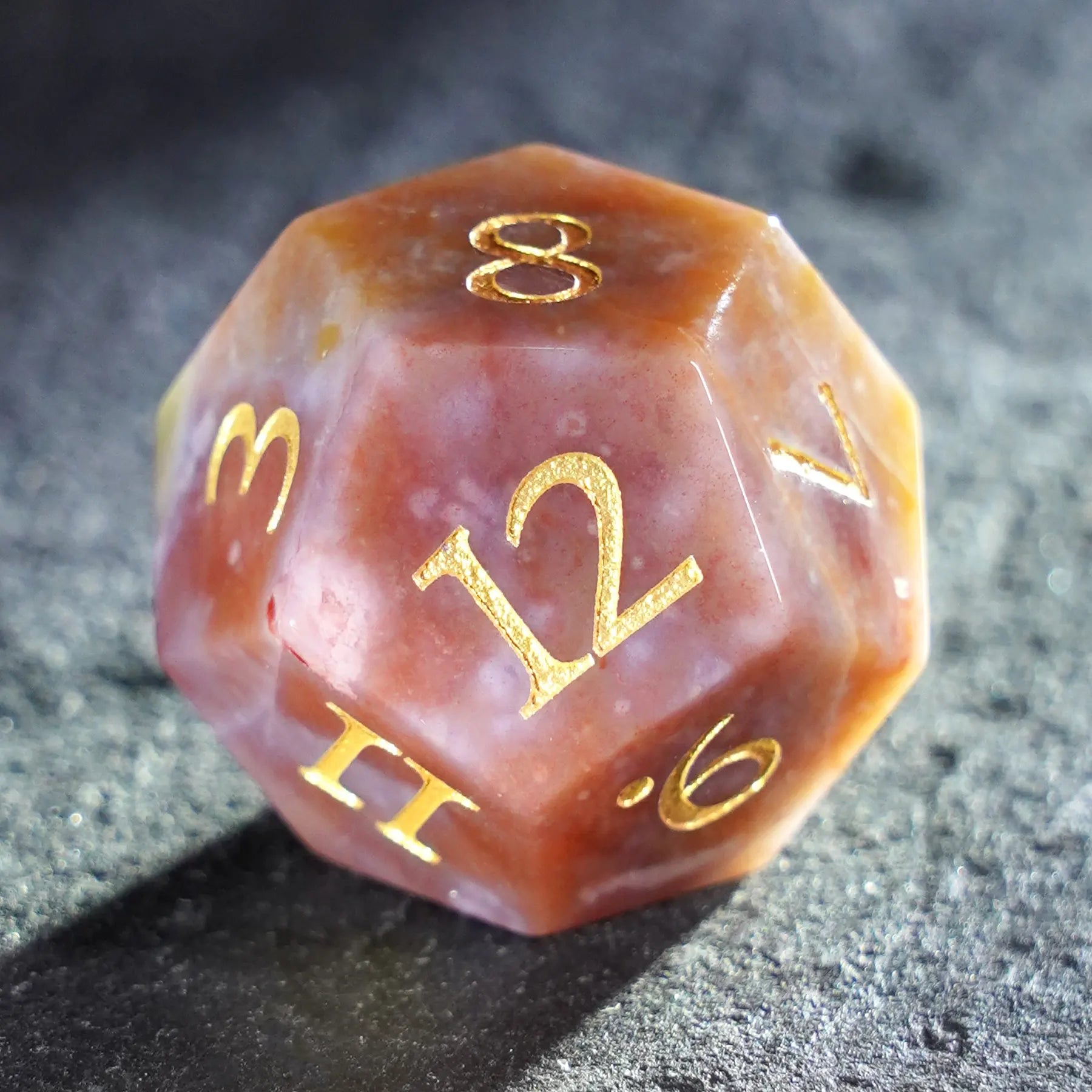 Verdant Realms · Indian Agate Gemstone Dice Set