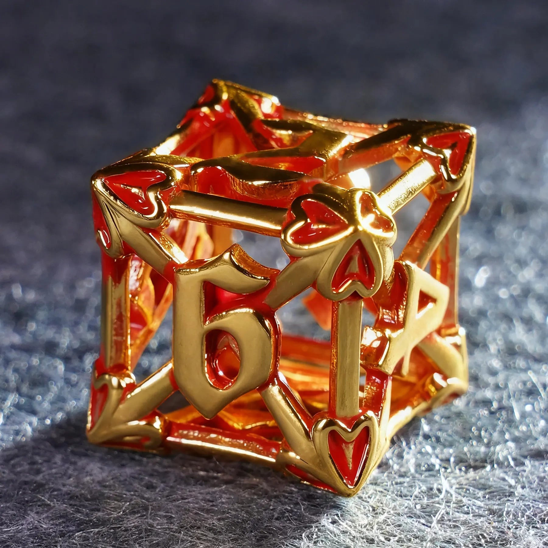 Crimson Bloom · Blood Blossom Hollow Metal Dice Set