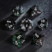 Thornbound Grove · Emerald Briar Solid Metal Dice Set