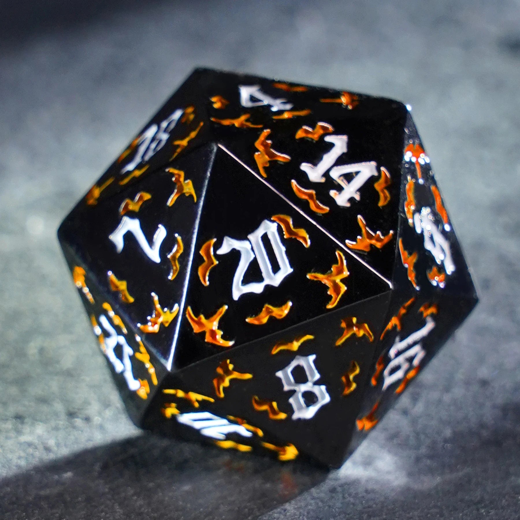 Thornbound Grove · Ember Briar Solid Metal Dice Set